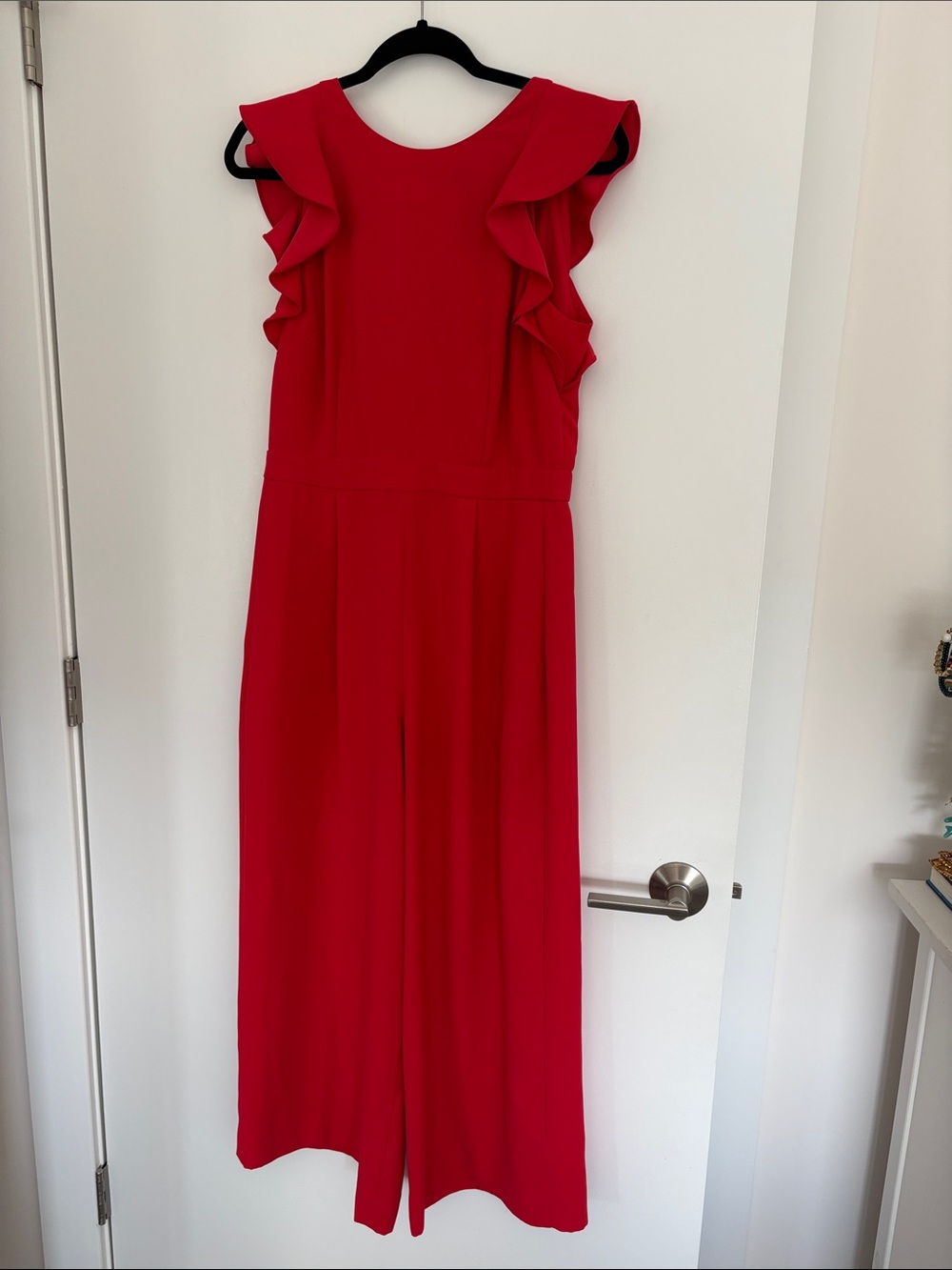 J. Crew Red Ruffle-Sleeve Jumpsuit
